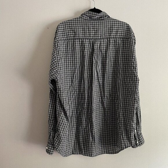 Ralph Lauren Jeans Co Mens SZ XL Black/White Plaid Long Sleeve Button Up Shirt - Picture 9 of 9